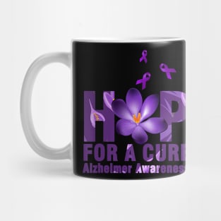 Hope For A Cure Alzheimer Awareness Flower and Butterfly Gift Mug